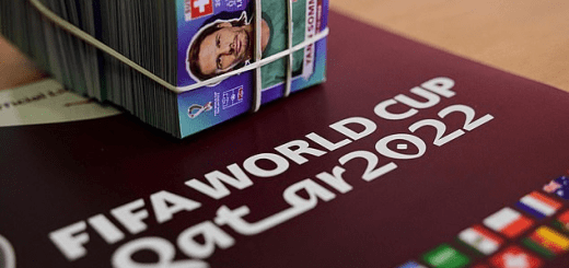 A Panini World Cup 2022 sticker album and stickers