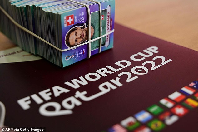 A Panini World Cup 2022 sticker album and stickers