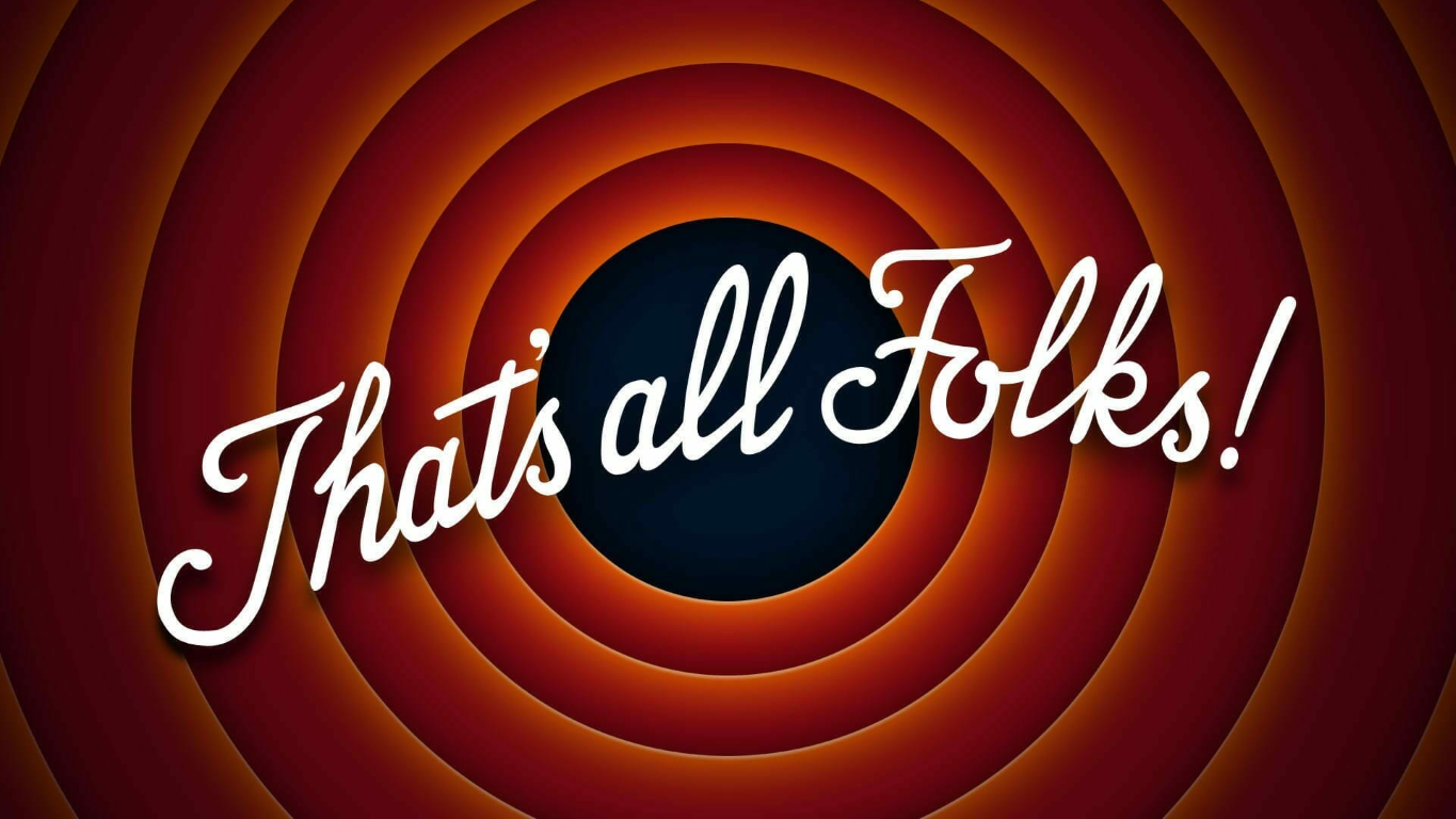 That's all folks picture from the end of a Warner Brothers cartoon